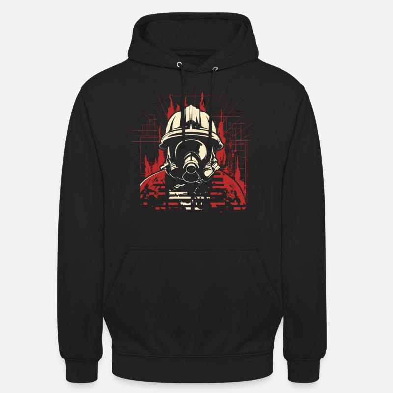 Style rétro de pompier - Sweat-shirt à capuche unisexe - noir