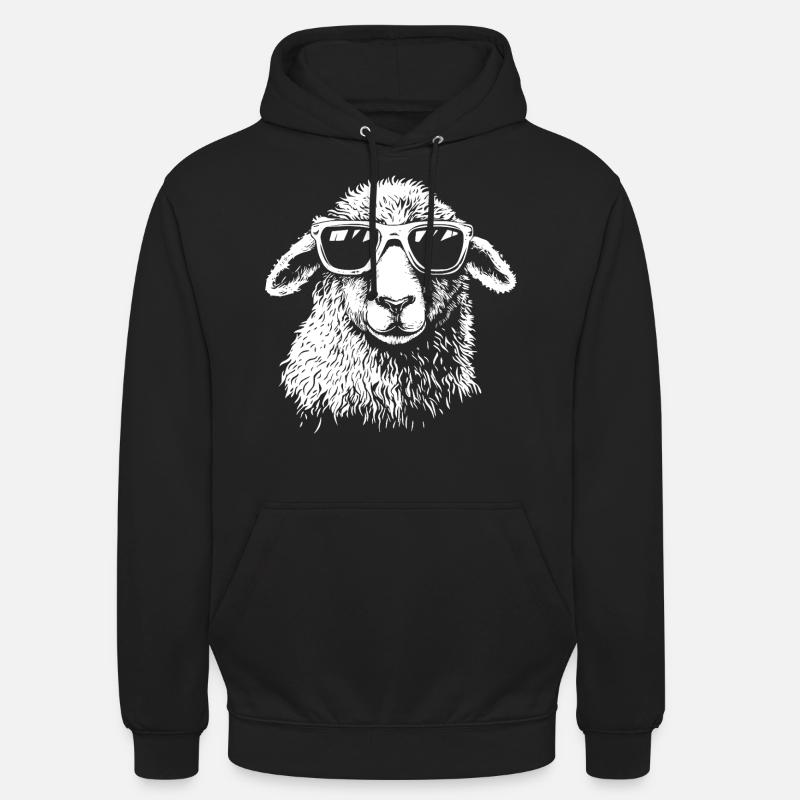 Cool Schaf Sonnenbrille - Unisex Hoodie - Schwarz