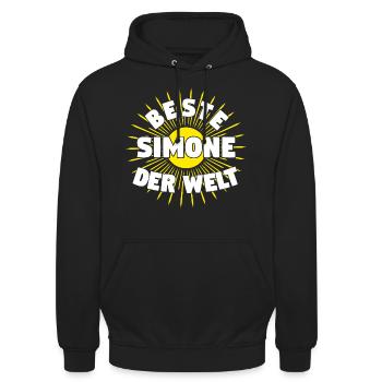 Simone - Beste Simone der Welt - Unisex Hoodie - Schwarz - Vorne - Alina (178cm) & Michal (187cm)