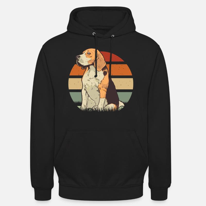 Beagle Dessin Beagle Chien - Sweat-shirt à capuche unisexe - noir
