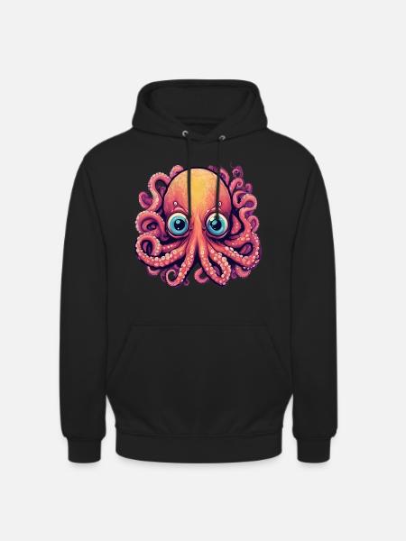 Süsser Tintenfisch Oktopus Geschenkidee - Unisex Hoodie - Schwarz
