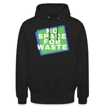 Pas d’espace pour les déchets - Sweat-shirt à capuche unisexe - noir - Devant - Alina (178cm) & Michal (187cm)