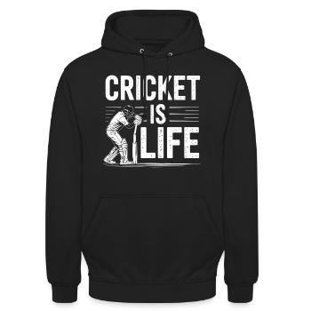 Drôle de cricket : Jeu de cricket vintage - Sweat-shirt à capuche unisexe - noir - Devant - Alina (178cm) & Michal (187cm)