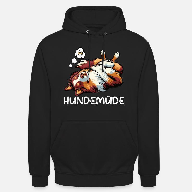 Hundemüde Australian Shepherd Aussie Aussiehalter - Unisex Hoodie - Schwarz