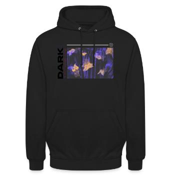 Dark theme design - Unisex Hoodie - Schwarz - Vorne - Alina (178cm) & Michal (187cm)