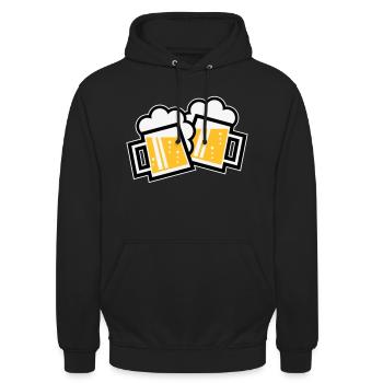 XZwei Originale Bayern (tricolore) - Sweat-shirt à capuche unisexe - noir - Devant - Alina (178cm) & Michal (187cm)