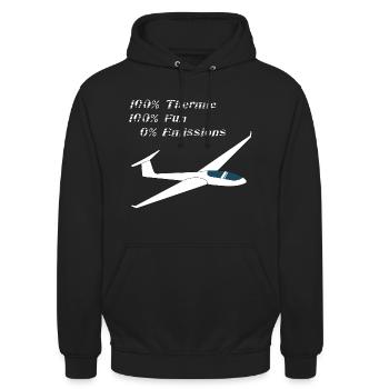 Planeur pilote voler protection du climat Nature Sport - Sweat-shirt à capuche unisexe - noir - Devant - Alina (178cm) & Michal (187cm)