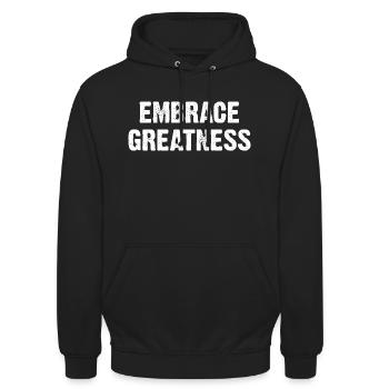 Embrace Greatness - Unisex Hoodie - black - Front - Alina (178cm) & Michal (187cm)