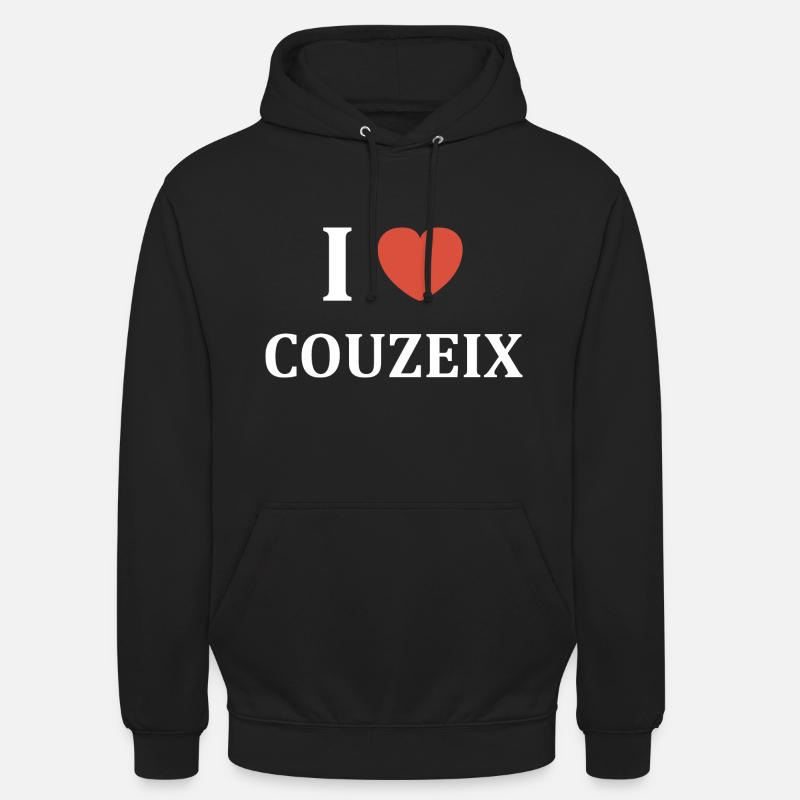 i love couzeix - Sweat-shirt à capuche unisexe - noir