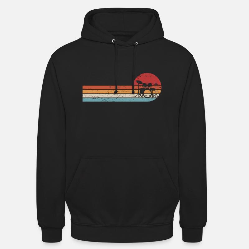 Retro Drums Batteur Batteur - Sweat-shirt à capuche unisexe - noir