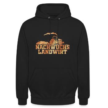 Nachwuchs Landwirt - Unisex Hoodie - Schwarz - Vorne - Alina (178cm) & Michal (187cm)