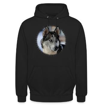 Husky - Unisex Hoodie - Schwarz - Vorne - Alina (178cm) & Michal (187cm)
