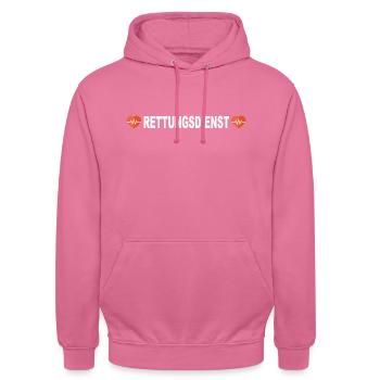 Rettungsdienst Notarzt Rettungsdienst Sanitäter - Unisex Hoodie - Pink - Vorne - Alina (178cm) & Michal (187cm)