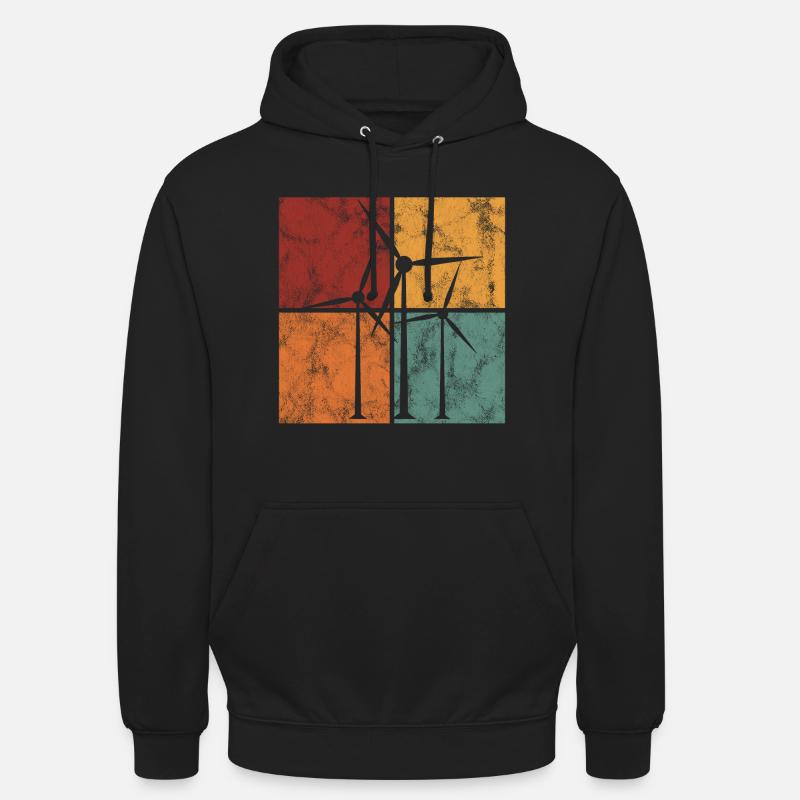 Énergie éolienne énergie éolienne éolienne - Sweat-shirt à capuche unisexe - noir