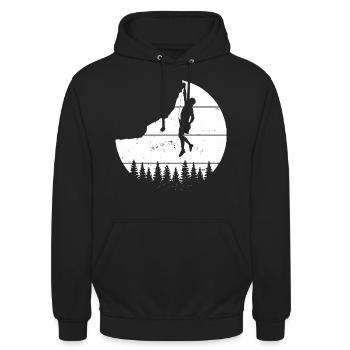 Tee shirt Escalade Vintage Mountain Climber Sh - Sweat-shirt à capuche unisexe - noir - Devant - Alina (178cm) & Michal (187cm)