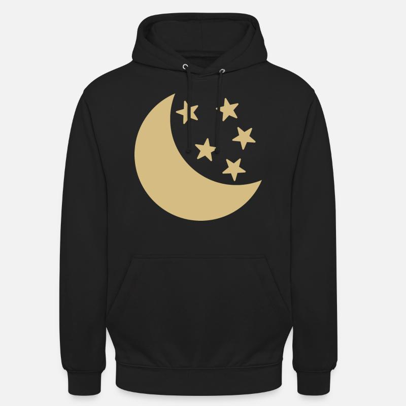 LUNE ET ÉTOILES - Sweat-shirt à capuche unisexe - noir