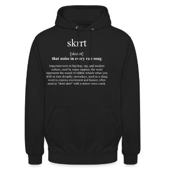 Skrrt (chanson noire) Black Edition - Sweat-shirt à capuche unisexe - noir - Devant - Alina (178cm) & Michal (187cm)