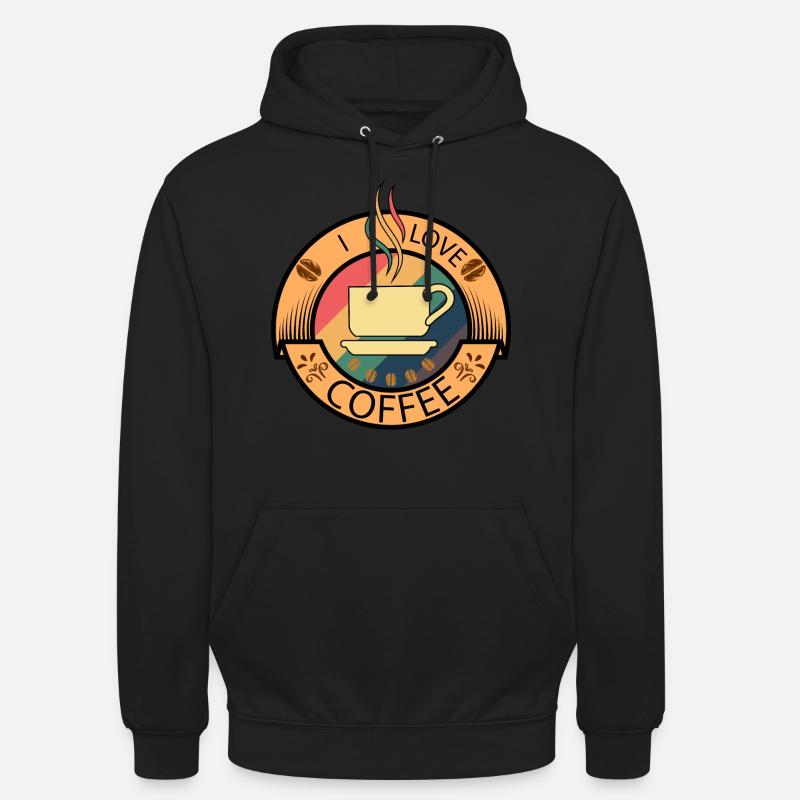 Café. J'aime le café - Sweat-shirt à capuche unisexe - noir