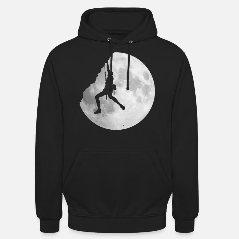 Escalador de regalo de escalada a la luz de la luna - Sudadera con capucha unisex - negro