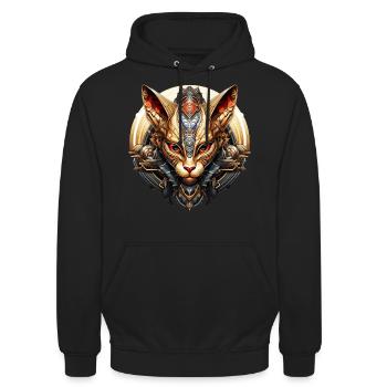 Sphinx Katze - Unisex Hoodie - Schwarz - Vorne - Alina (178cm) & Michal (187cm)