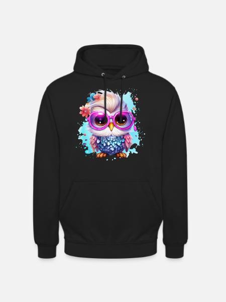 Eule - Unisex Hoodie - Schwarz