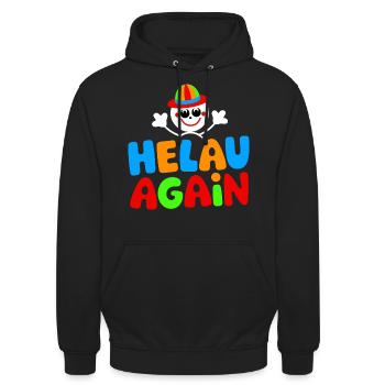 Karneval Düsseldorf Mainz Helau Clown Kostüm Fun - Unisex Hoodie - Schwarz - Vorne - Alina (178cm) & Michal (187cm)
