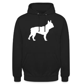 French bulldog - Unisex Hoodie - black - Front - Alina (178cm) & Michal (187cm)