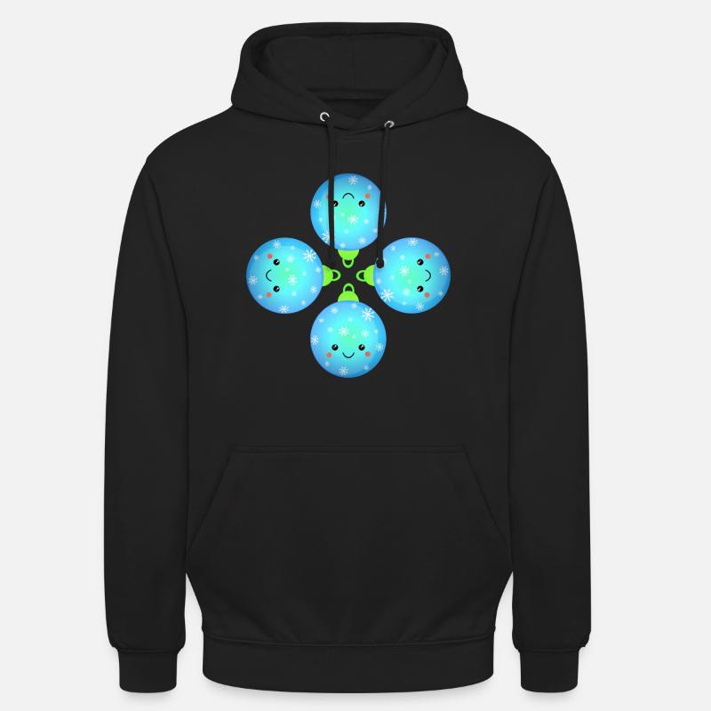 Schöne Weihnachtskugeln Christbaumkugeln - Unisex Hoodie - Schwarz