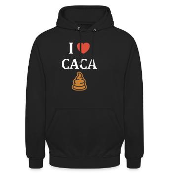 caca - Sweat-shirt à capuche unisexe - noir - Devant - Alina (178cm) & Michal (187cm)