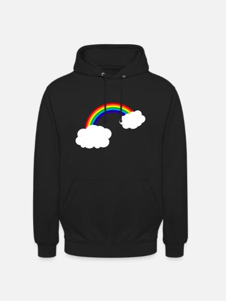 LGBT - rainbow clouds - Unisex Hoodie - black