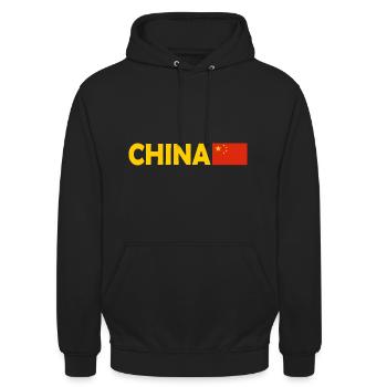Chiny - Bluza z kapturem typu unisex - czarny - Przód - Alina (178cm) & Michal (187cm)