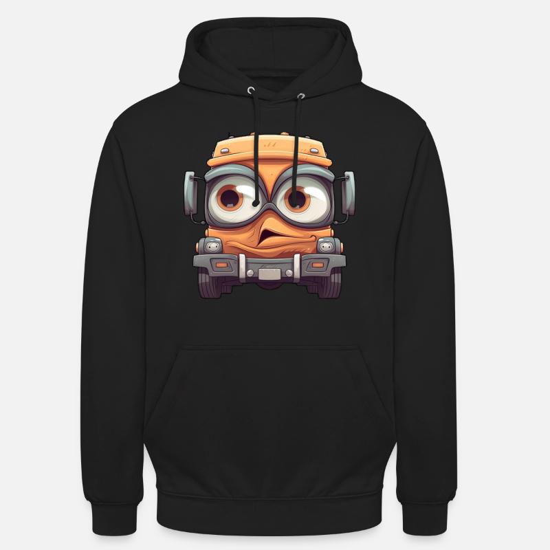 Camion comique avec visage - Sweat-shirt à capuche unisexe - noir