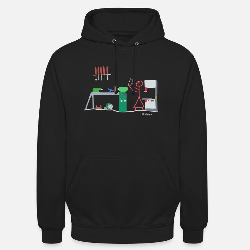 Figurine Drechsel, métier de menuisier - Sweat-shirt à capuche unisexe - noir