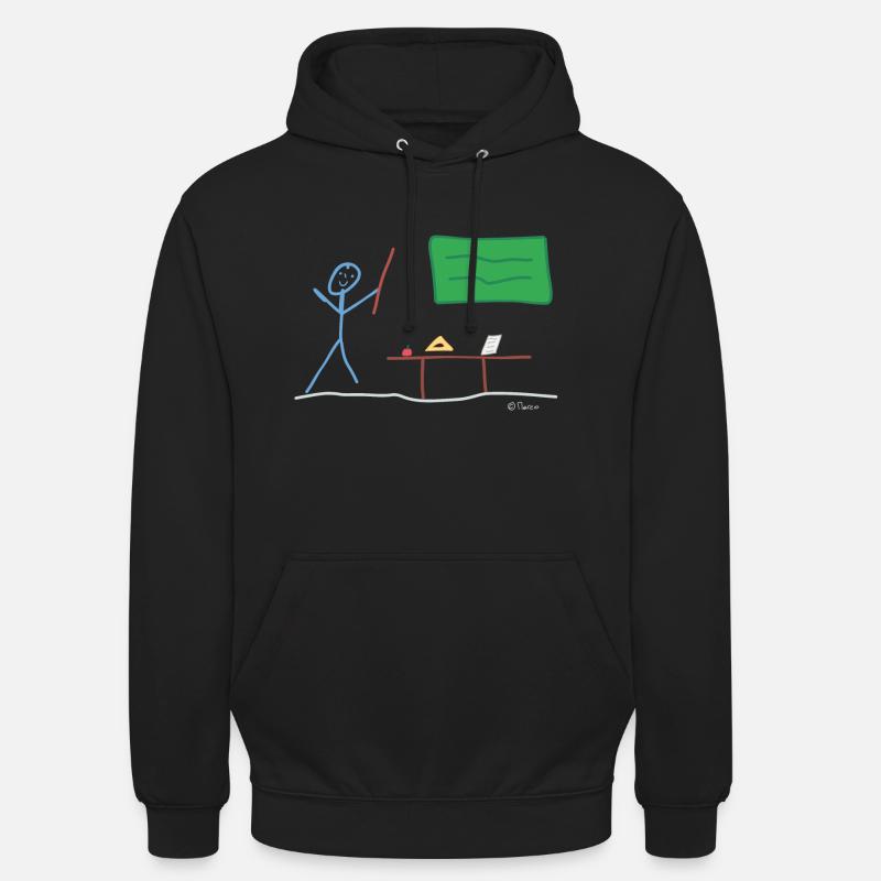 Stickman enseignant, profession enseignante - Sweat-shirt à capuche unisexe - noir