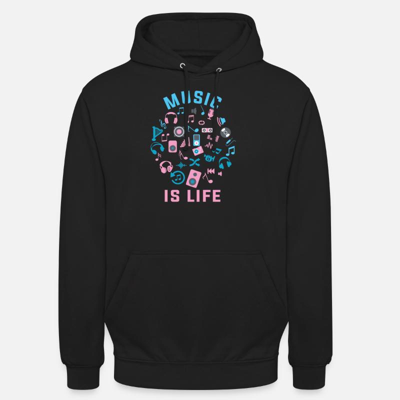 La musique c'est la vie - Sweat-shirt à capuche unisexe - noir