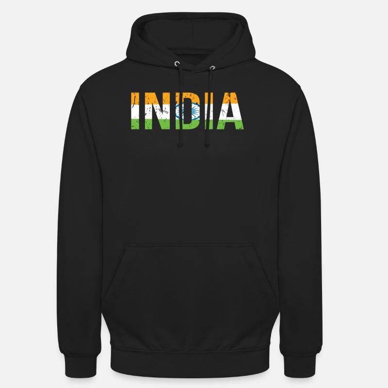 Drapeau inde - Sweat-shirt à capuche unisexe - noir