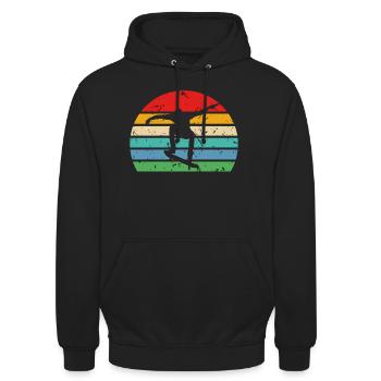 Skateboarder Skateboard Skate Skater Retro - Unisex Hoodie - black - Front - Alina (178cm) & Michal (187cm)