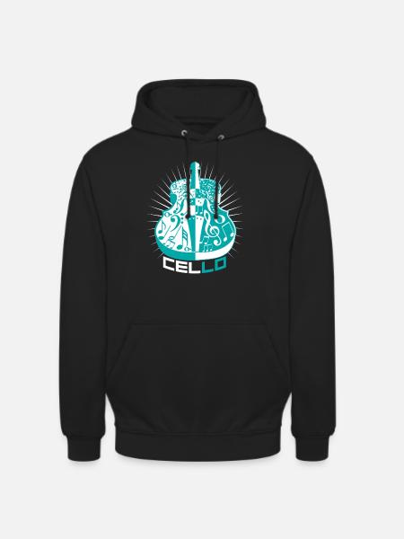 Violoncelle - Sweat-shirt à capuche unisexe - noir