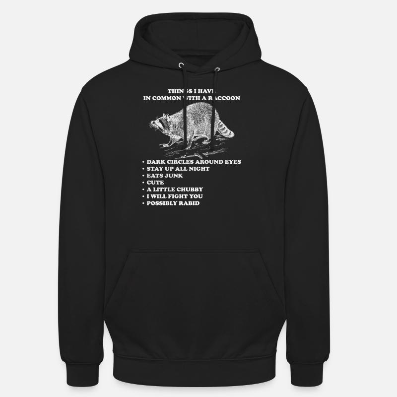 raton laveur - Sweat-shirt à capuche unisexe - noir