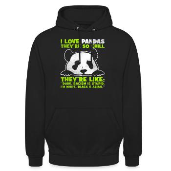 Panda - Unisex Hoodie - Schwarz - Vorne - Alina (178cm) & Michal (187cm)