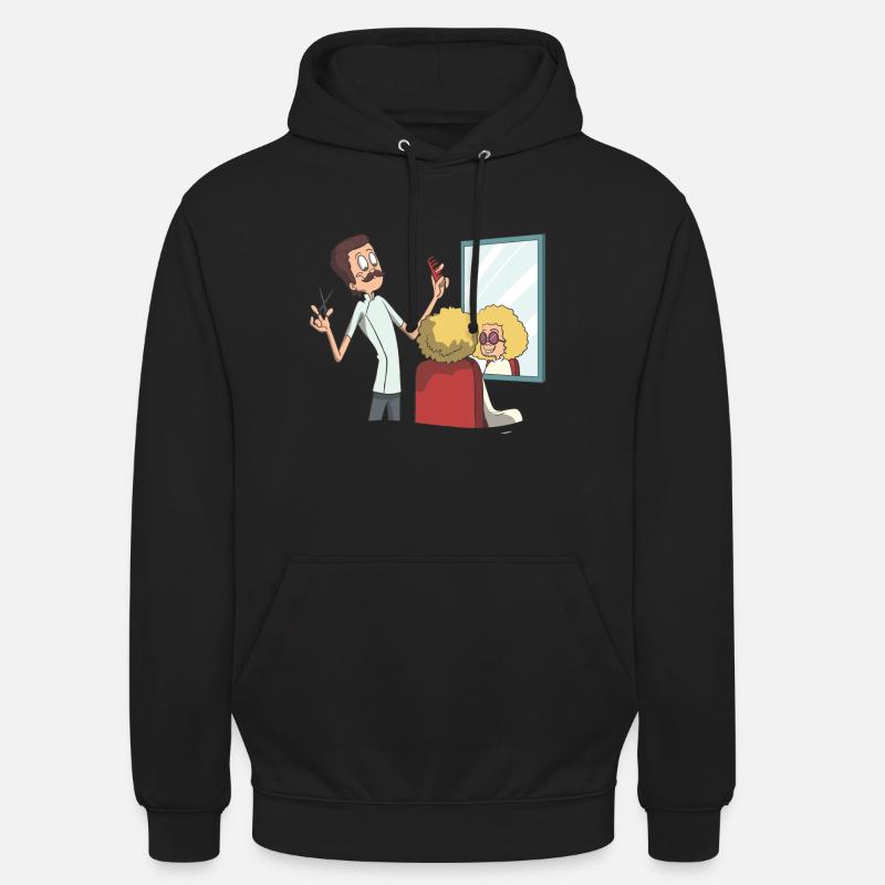 Coiffeur coupe, peignage, pose - Sweat-shirt à capuche unisexe - noir
