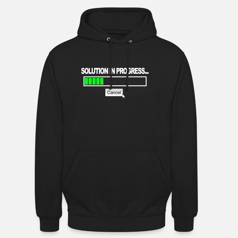 Solution en cours - Sweat-shirt à capuche unisexe - noir