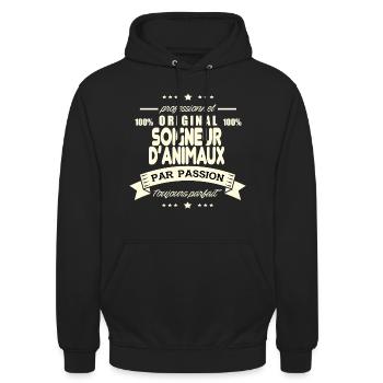 Soigneur d'animaux Original - Sweat-shirt à capuche unisexe - noir - Devant - Alina (178cm) & Michal (187cm)