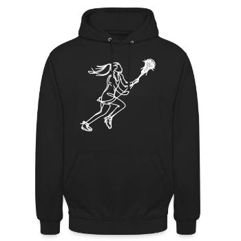 Women's Lacrosse - Unisex Hoodie - black - Front - Alina (178cm) & Michal (187cm)
