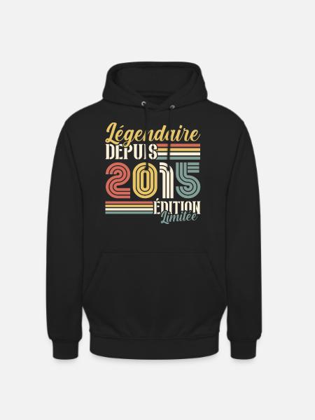 Légendaire Depuis 2015 - Sweat-shirt à capuche unisexe - noir