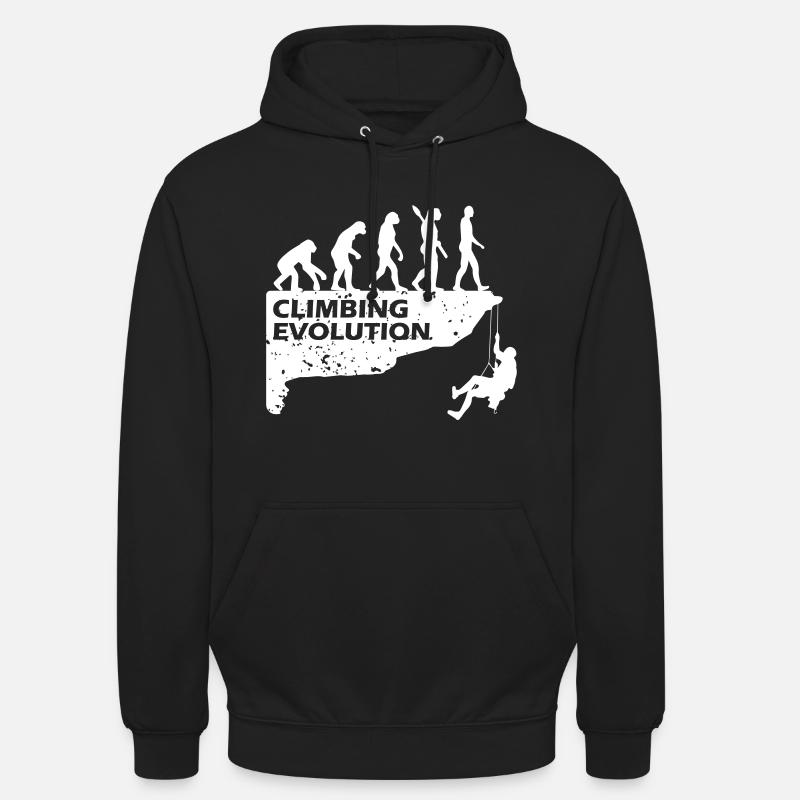 Evolution de l'escalade - Sweat-shirt à capuche unisexe - noir
