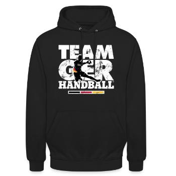 HANDBALL EM TEAM GERMANY - Unisex Hoodie - Schwarz - Vorne - Alina (178cm) & Michal (187cm)