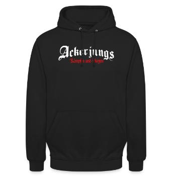 Ackerjungs Kämpfen und Siegen - Unisex Hoodie - Schwarz - Vorne - Alina (178cm) & Michal (187cm)