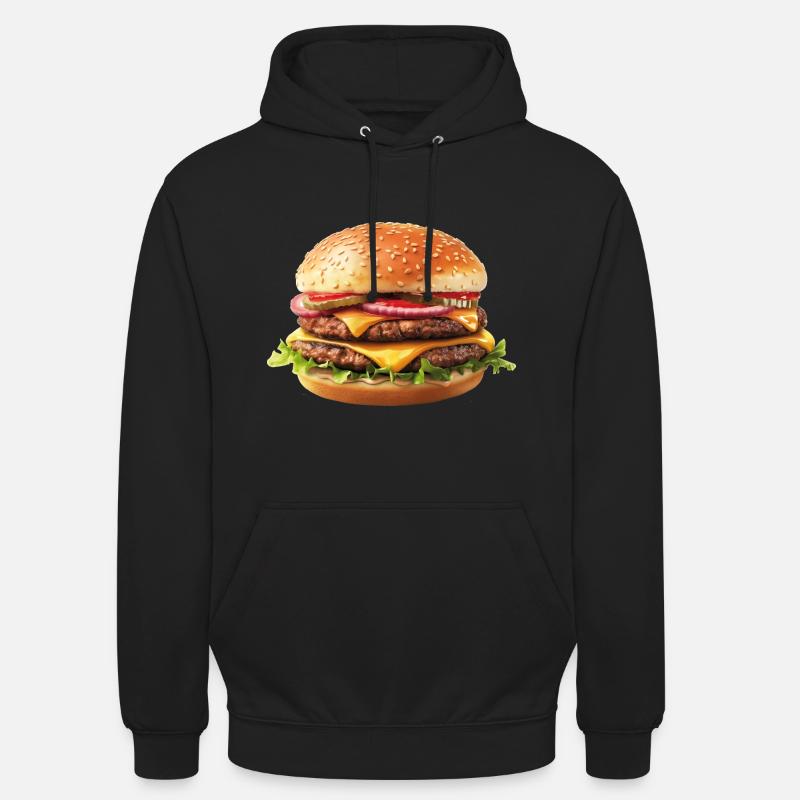Burger - Sweat-shirt à capuche unisexe - noir