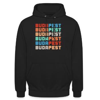 Budapest - Unisex Hoodie - Schwarz - Vorne - Alina (178cm) & Michal (187cm)